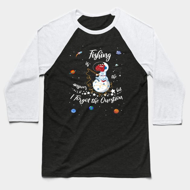 dinosaur fishing Baseball T-Shirt by HarlinDesign